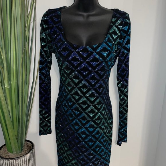 Long Sleeve Velvet Dress - Picture 1 of 6